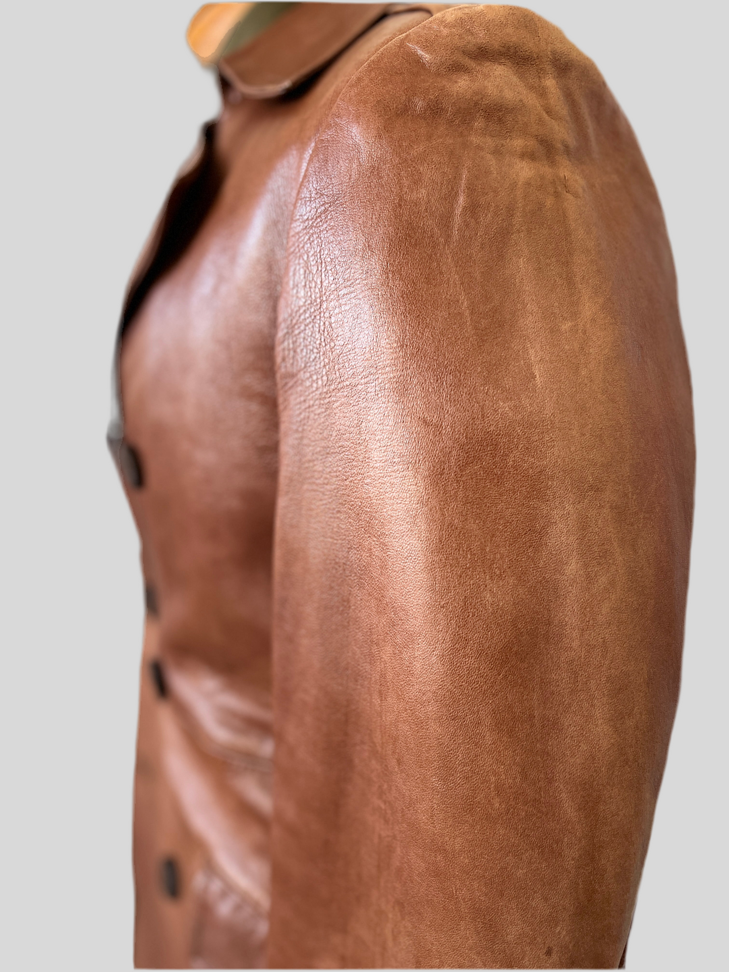 Men’s Leather Mid-Thigh Jacket