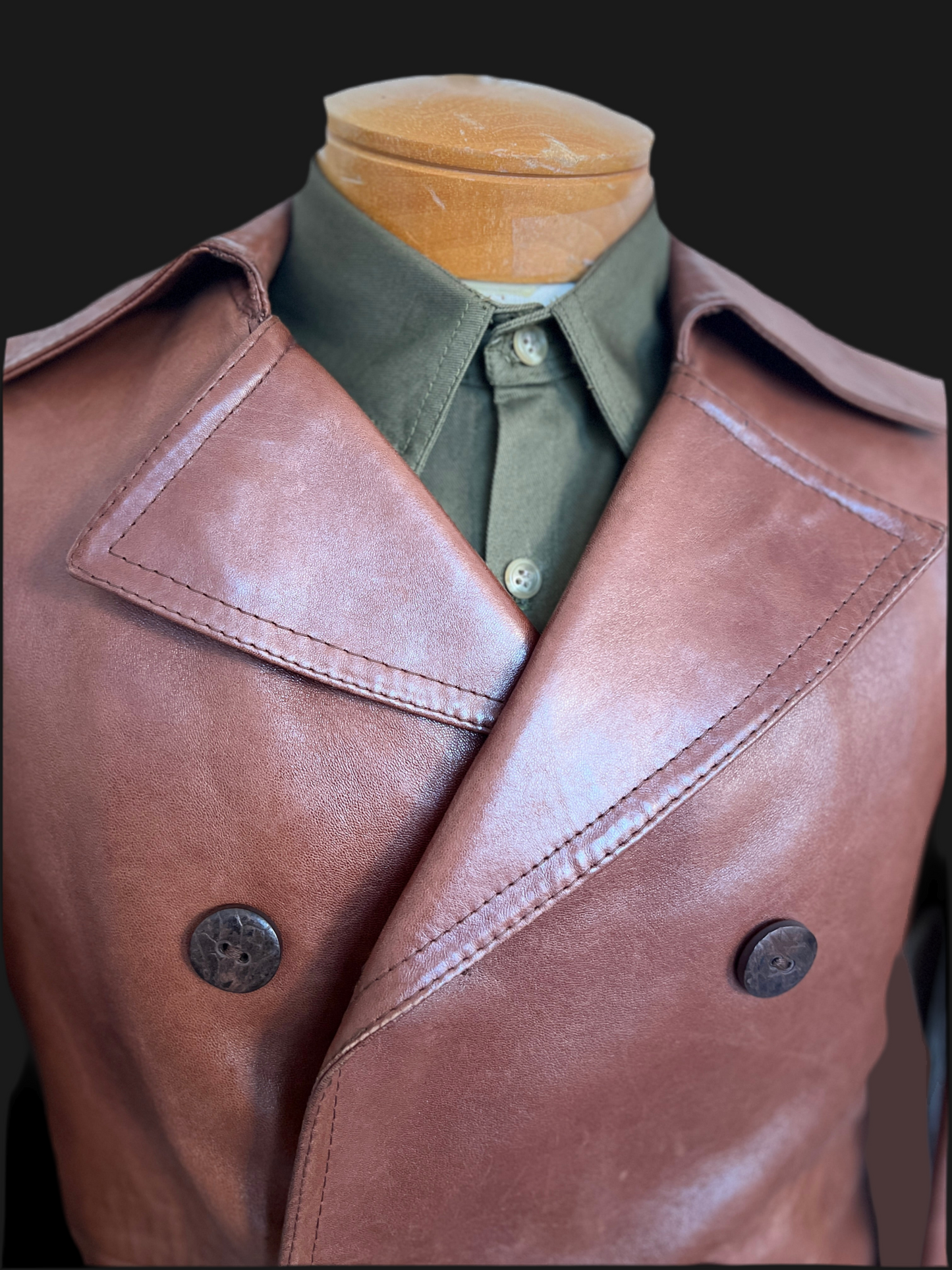 Men’s Leather Mid-Thigh Jacket